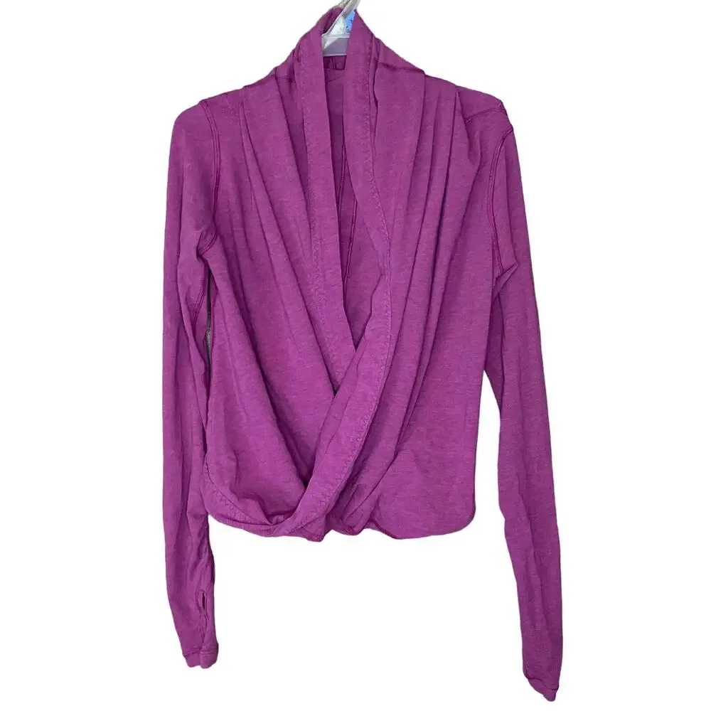 Ivivva Four Count Shrug Long Sleeve Top Twist Front Violet Purple Size 8